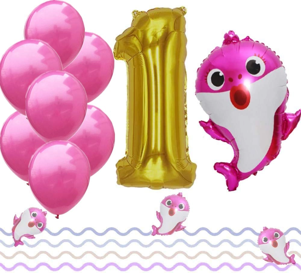 MZA STORES Sharks Balloons - 12 piece(s) 1st Birthday