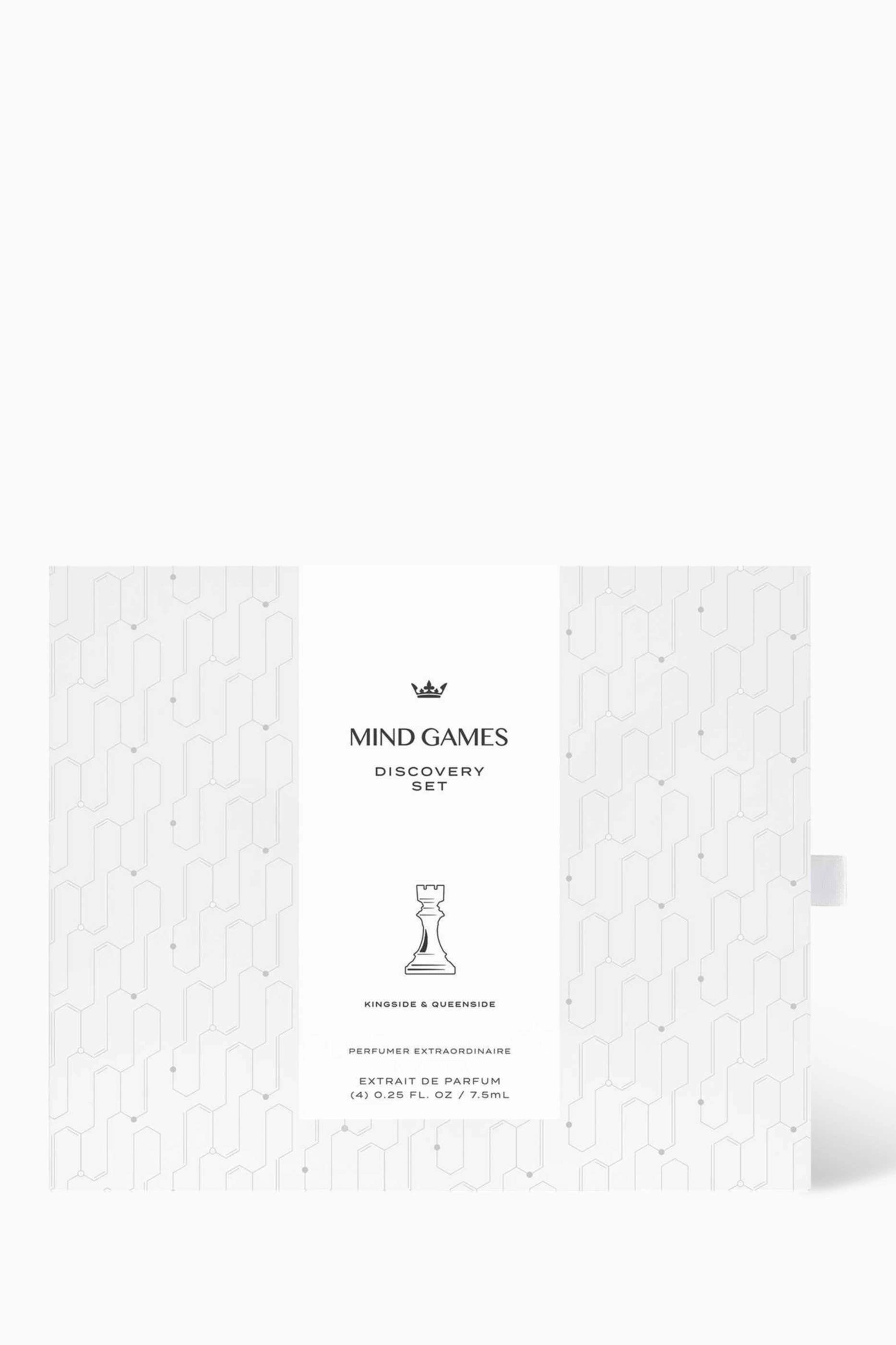 Kingside Extrait de Parfum - 2 x 7.5 ml + Queenside Extrait de Parfum - 2 x 7.5ml + White Zamac Atomiser Case + Display Stand + Ceramic Diffusers