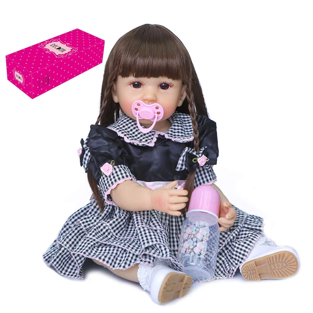 Morelian Reborn Doll - 22in Silicone Vinyl Plaid Tiered Dress