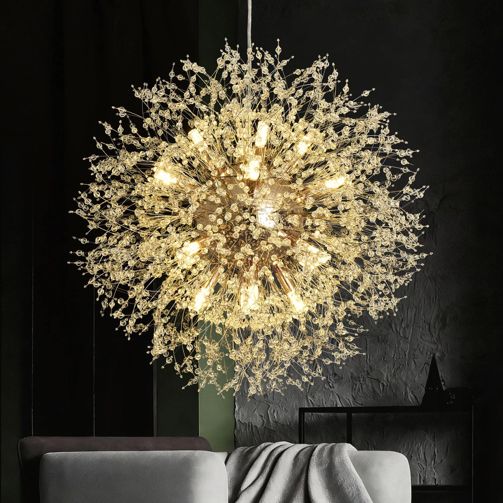 KUNYEEE Dandelion Modern Firework Chandelions Pendant Light - 16 Lights G9 60cm