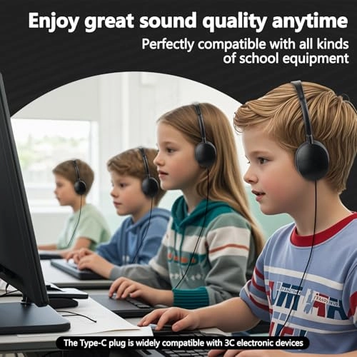 USB Type C Kids Wired Headphone 10 Pack