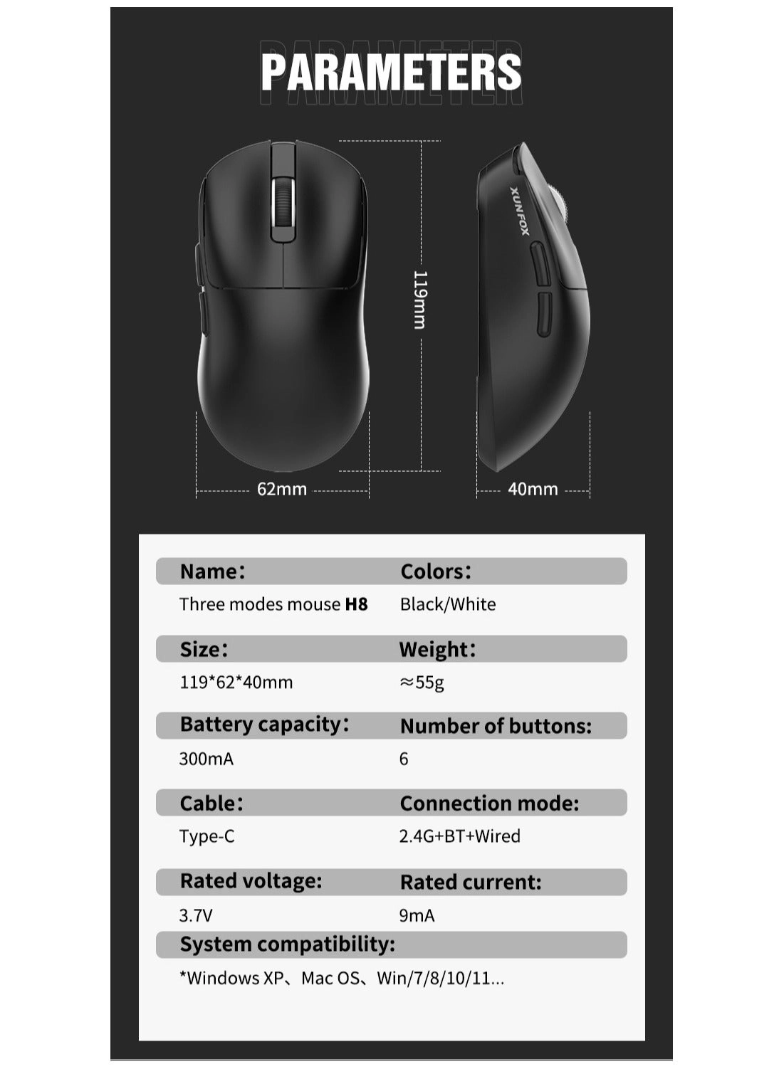 H8 - 2.4G Bluetooth Wired