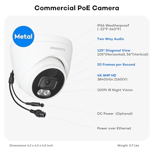 Smart Dual Light 4K PoE IP Security Camera System - 4 8CH 4K