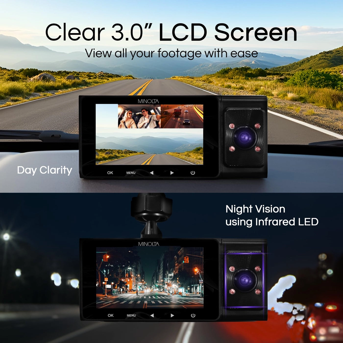 Dash Camera - 1080P 3-Channel 32GB