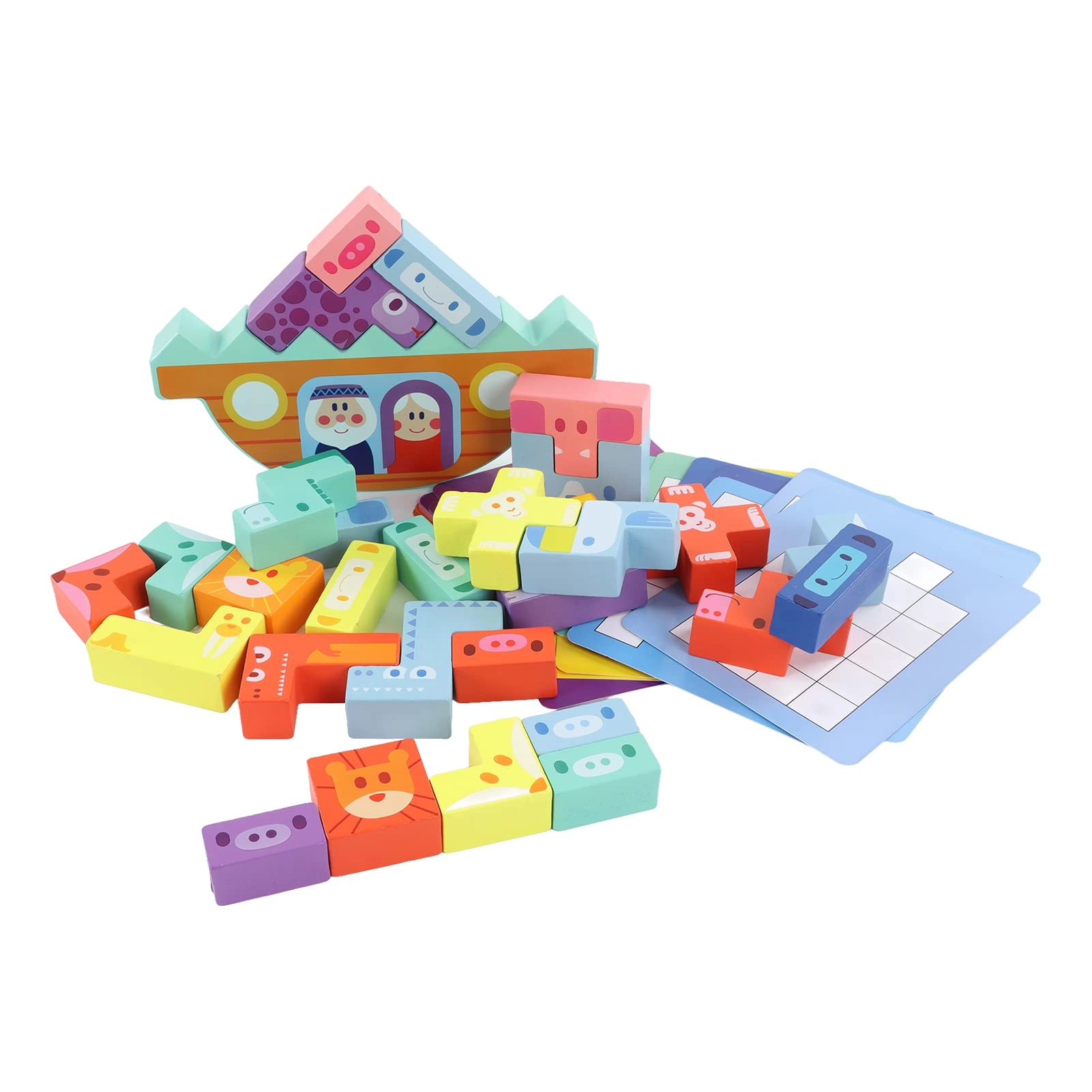 EMUKOEP Wooden Building Blocks - 29pcs
