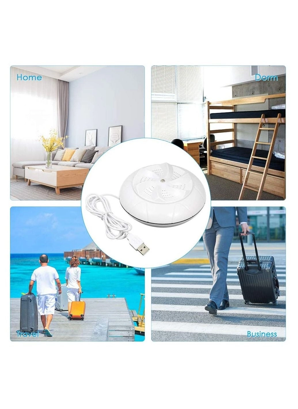 Compact Foldable Washing Machine - Portable Ultrasonic Mini Travel