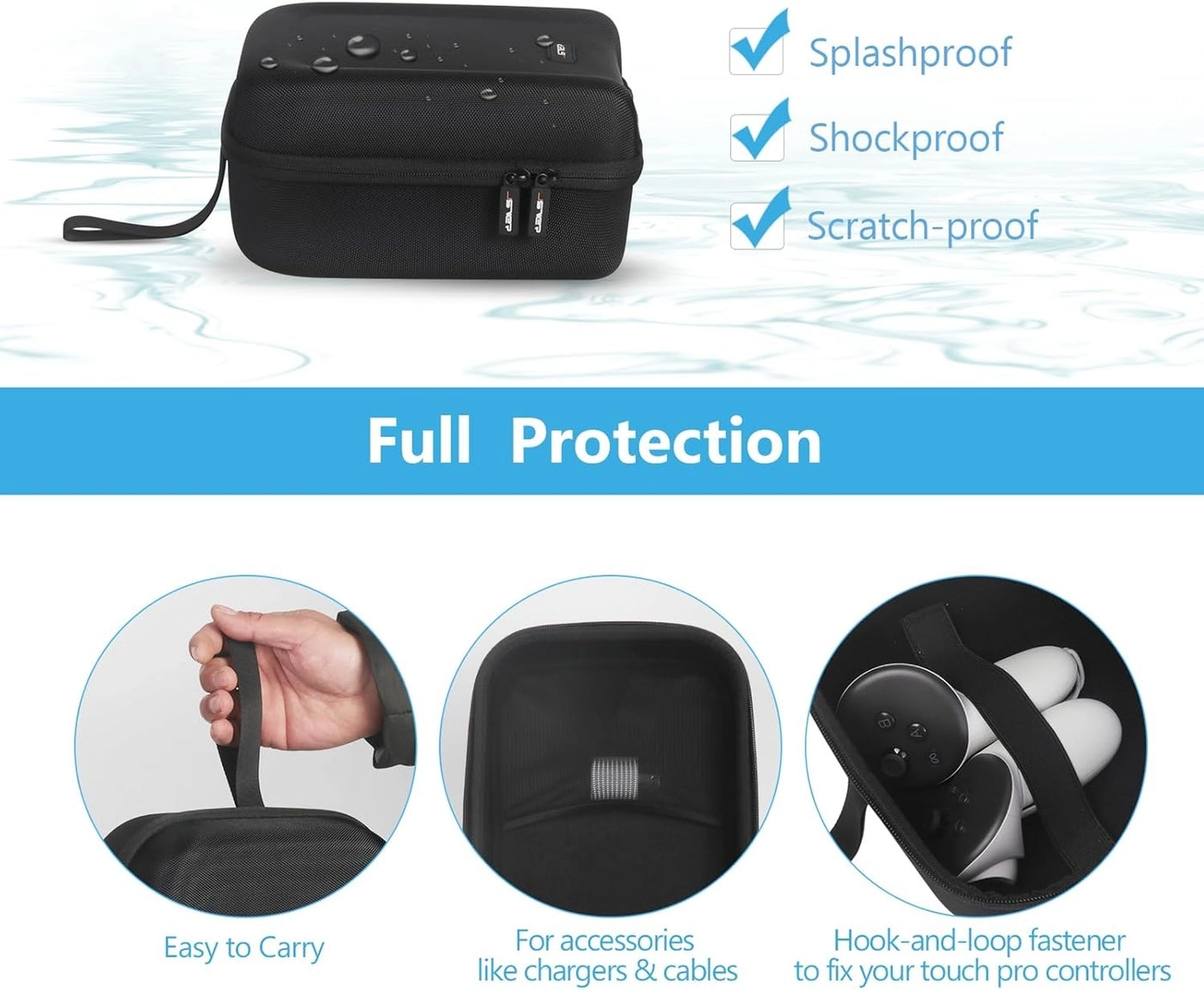 Carrying Case for Meta Quest 3S - Black Fits Meta Quest 3S, Meta Quest 3 and Meta Quest 2