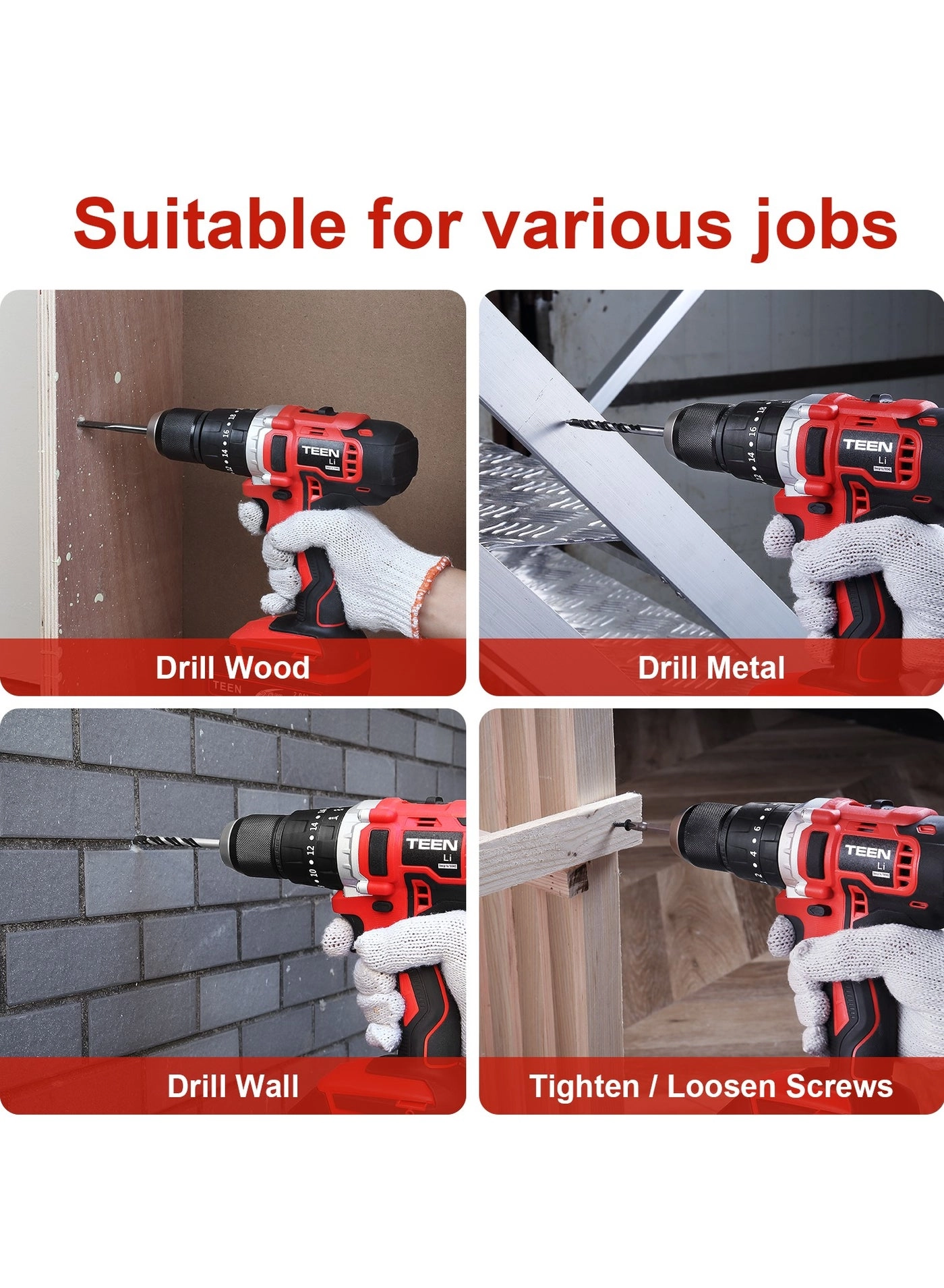 Cordless Drill Set - 2x2.0Ah