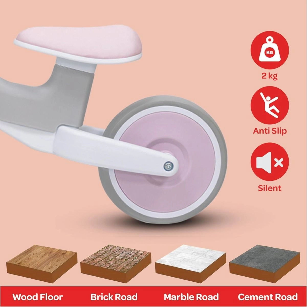 Swift Baby Balance Bike - Pink 3 Years