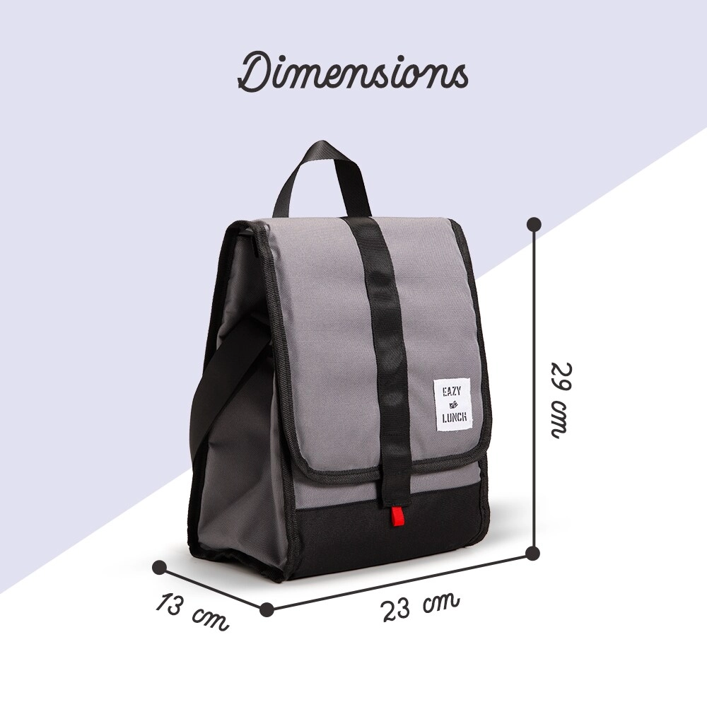 Lunch Bag - Grey & Black