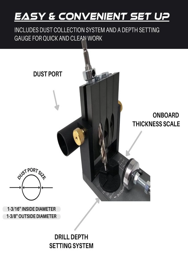 Pocket Hole Jig Kit M1 - Adjustable Heavy Duty