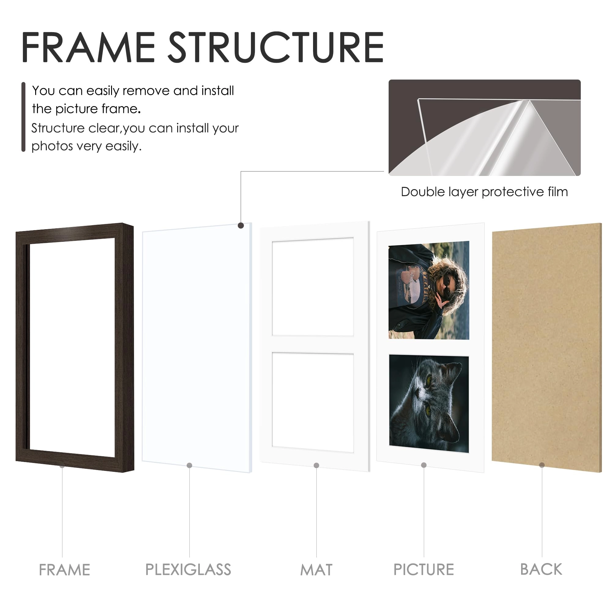 Double Picture Frame - 8x10 Two 4x6
