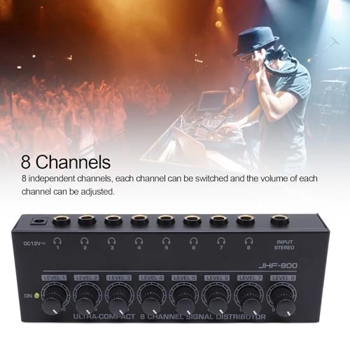 Headphone Amplifier - 8 Output 1 Input Low Noise
