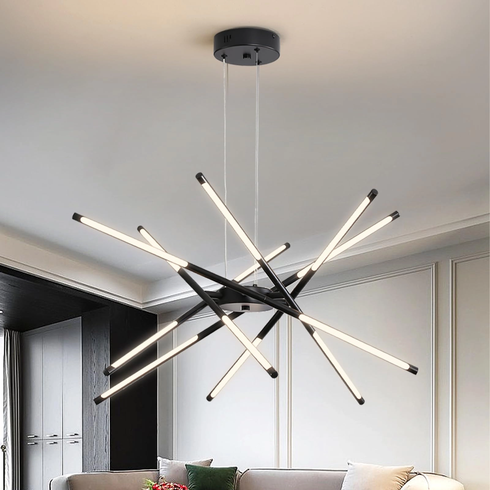 Modern Sputnik Chandeliers - 3000K-6000K Dimmable