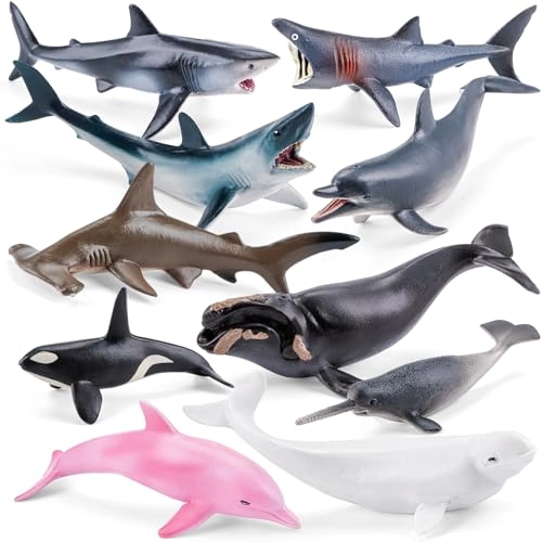 THINKBAY Sea Animal Toys - 10PCS Whale Shark