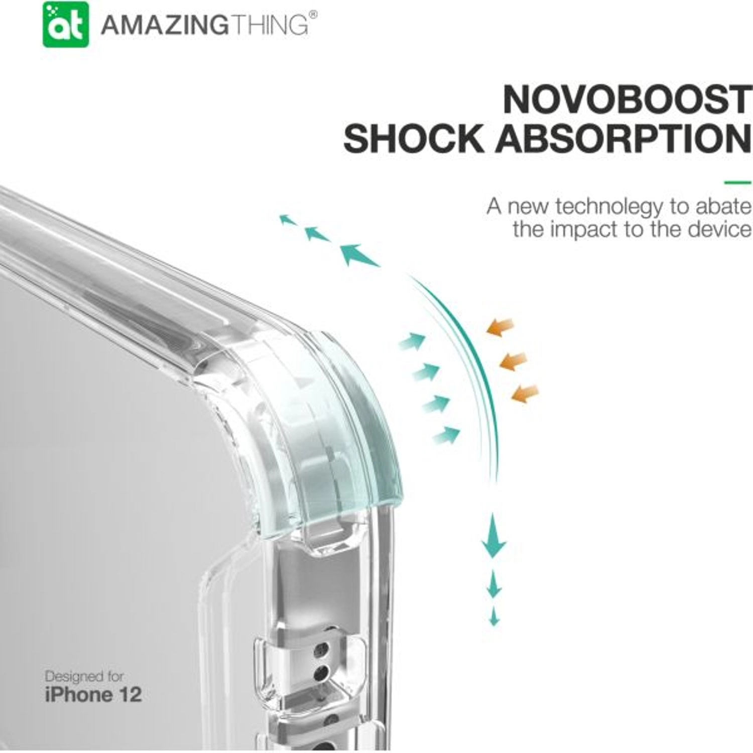 Novoboost Back Case for Apple iPhone 12 Pro Max - TPU Clear