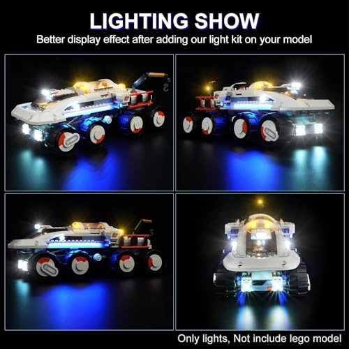 LED Lighting Kit for Lego City Command Rover and Crane Loader - Compatible with Lego 60432