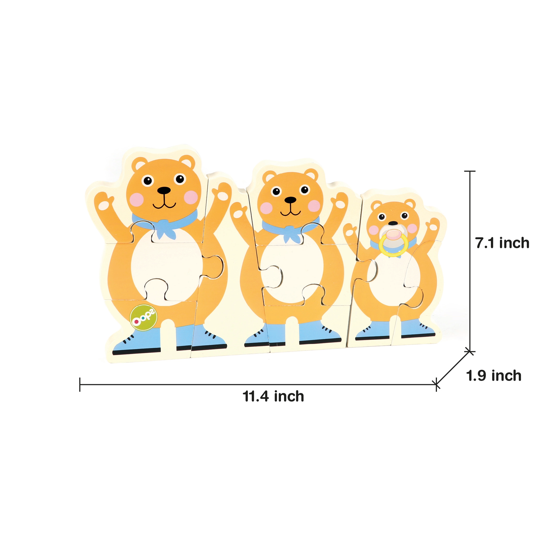 Dual-Step Puzzle Bear - 18 months+ 10 pieces