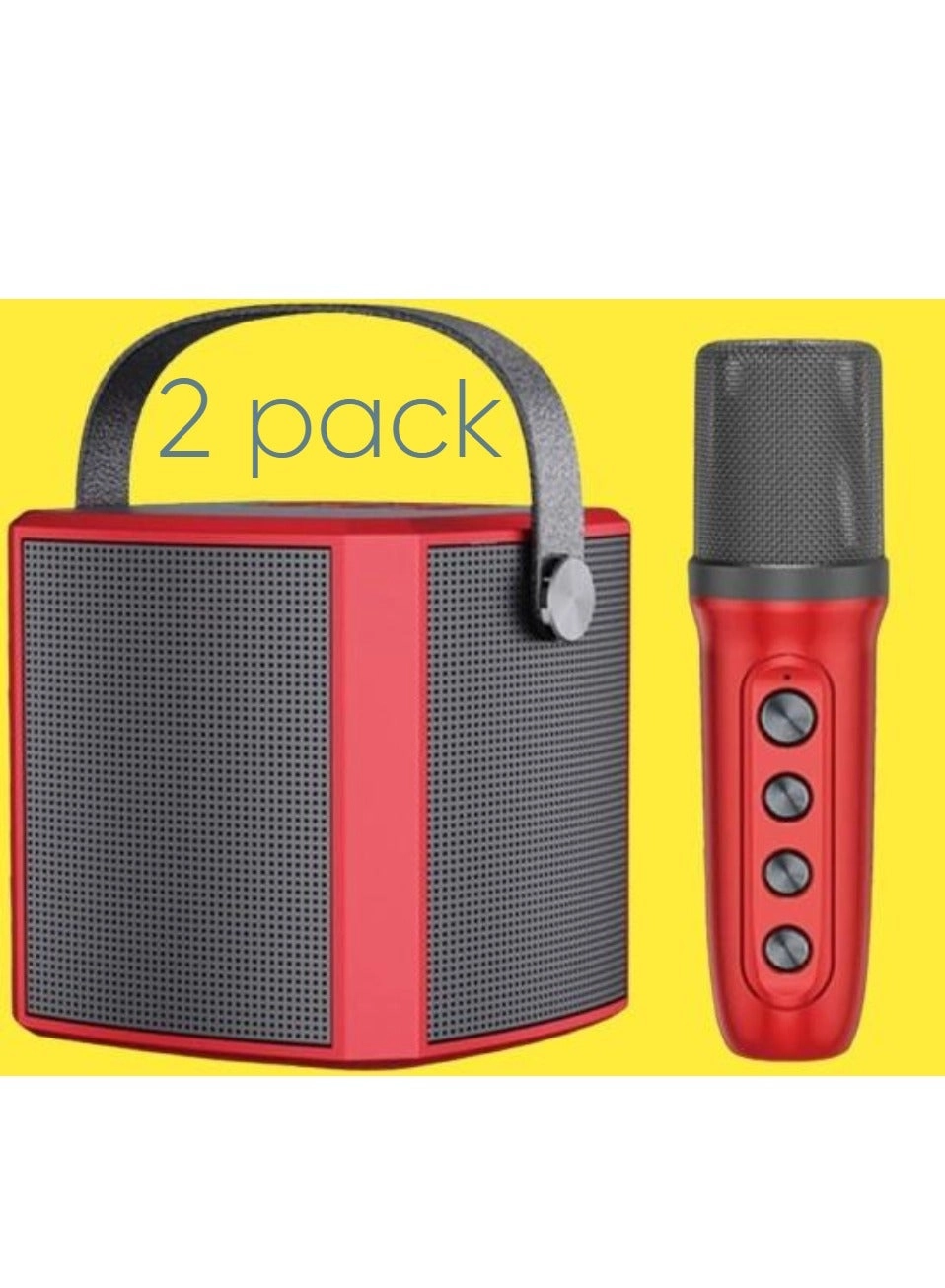 Portable Bluetooth Karaoke Speaker - 2 microphones Pack