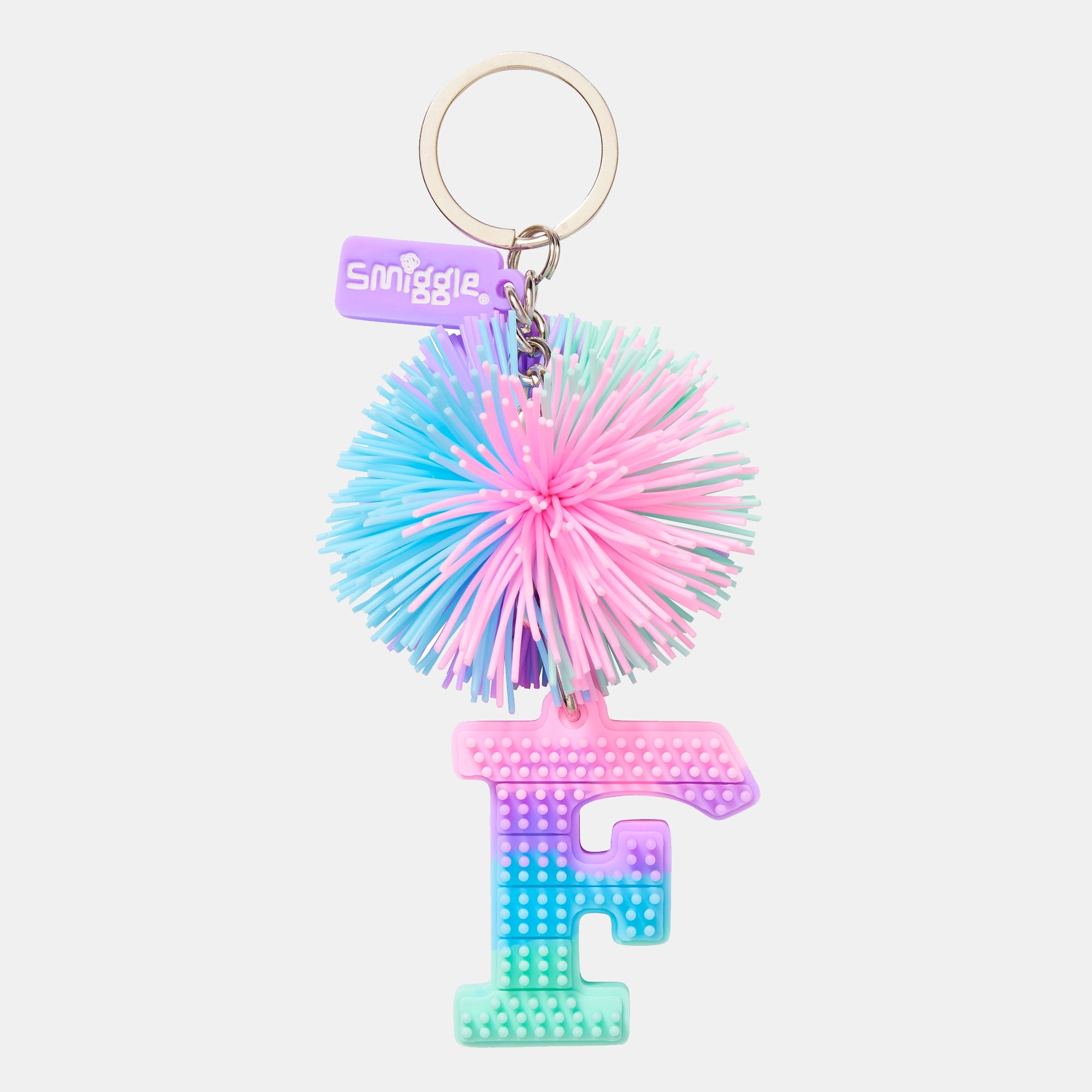 Smiggle Alphabet Keyring - Pastel Pom Pom