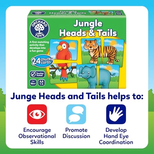 Jungle Heads and Tails - 18 months - 10 years 24 pieces