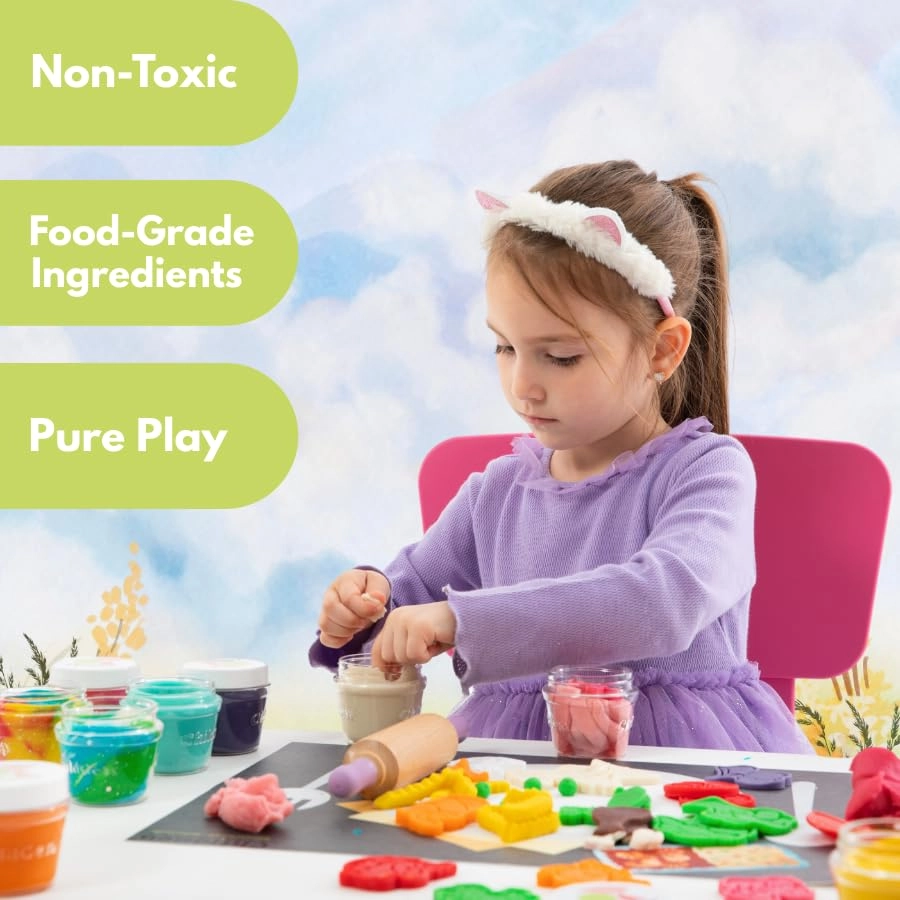 Play Dough Set - Natural 128g 6pcs.