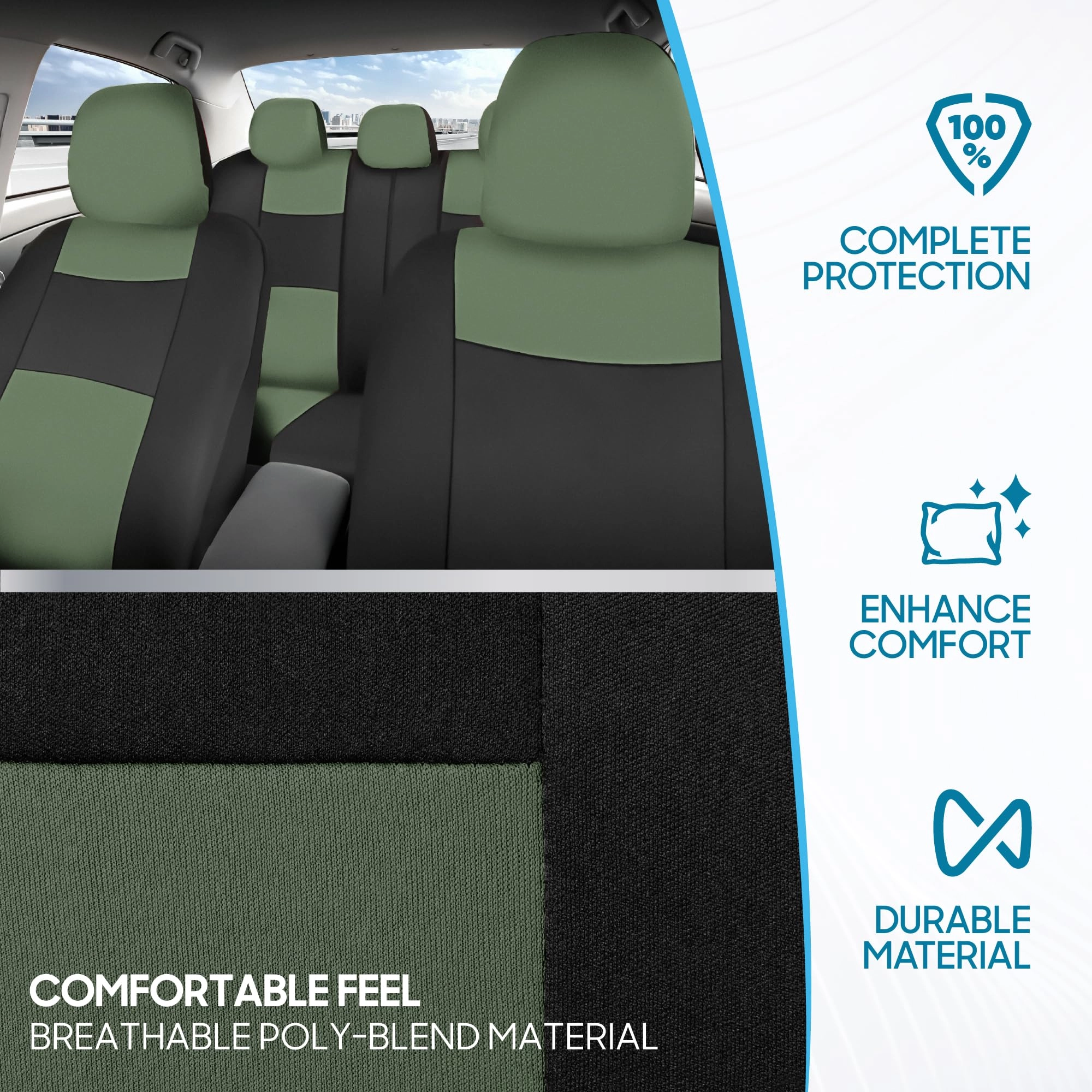 PolyPro Car Seat Covers - Solid Beige Universal Fit