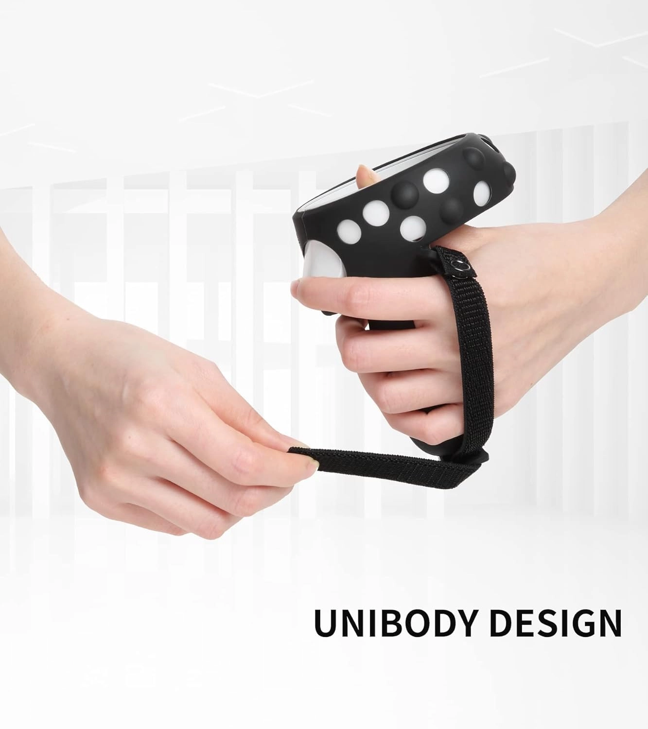 Touch Controller Grip Cover - Oculus Quest 2 Black + Adjustable Knuckle Strap