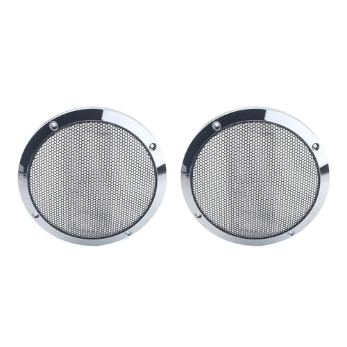 Saddlebag Lid Speaker Grill Cover - Chrome & Black Plastic + steel