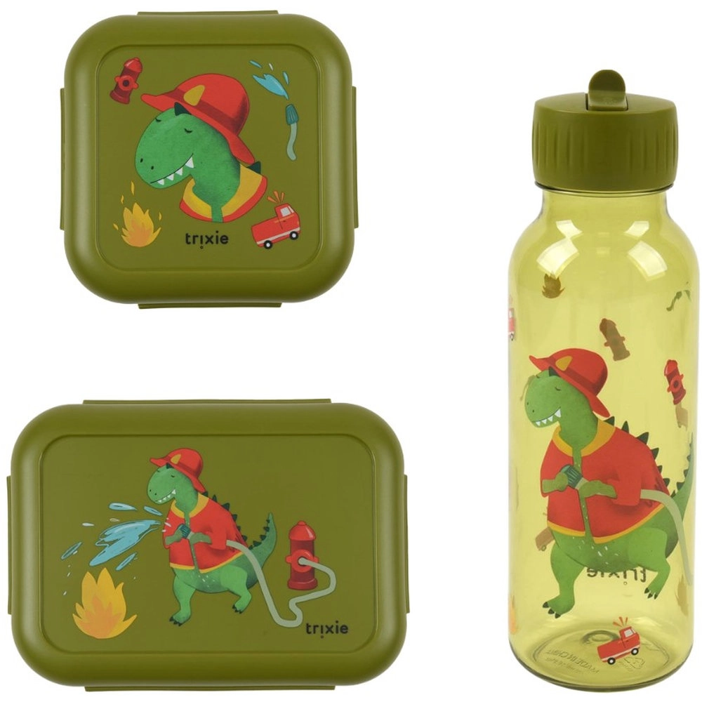 TRIXIE Lunch Box - Mr. Dino + Snack Box + Tritan Bottle - 500ml