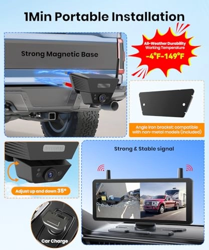 Dual Camera Car Reversing Camera System - Night Vision Wireless 1080p