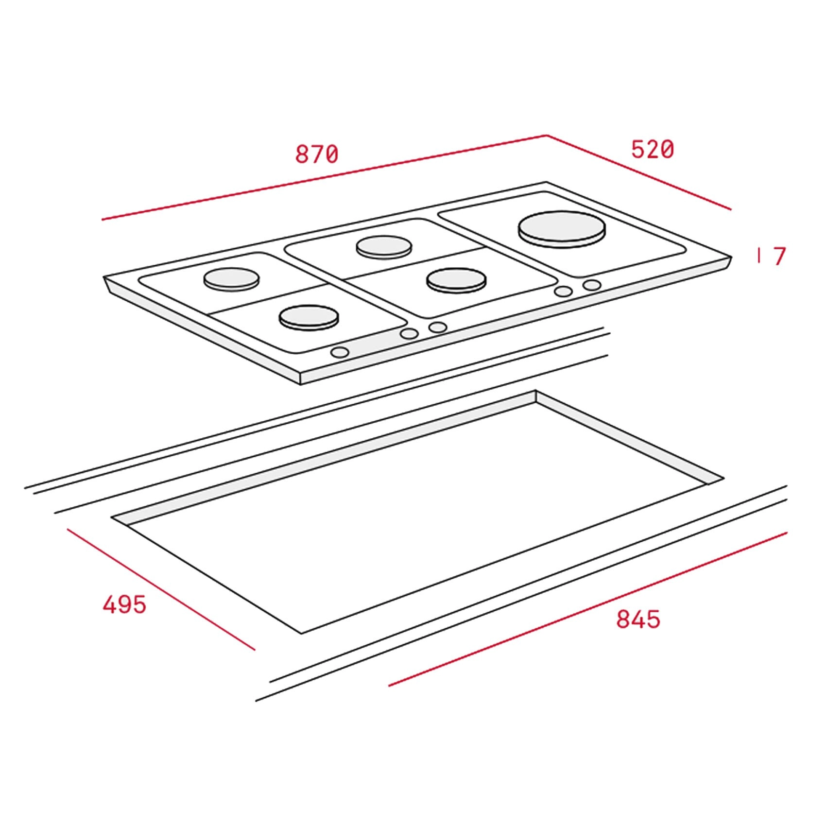 EW 90 5G AI AL TR CI Gas hob