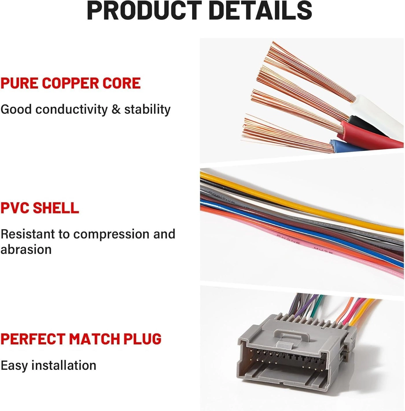 Factory Stock OE Radio Stereo Wire Harness Adapter - GM GMC Chevrolet Pontiac Buick