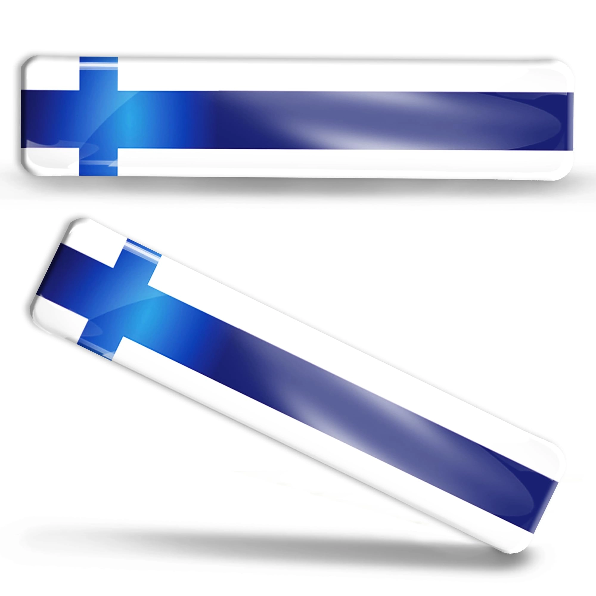 biomar labs 3D Domed Silicone Stickers - 2 x Finland Flag
