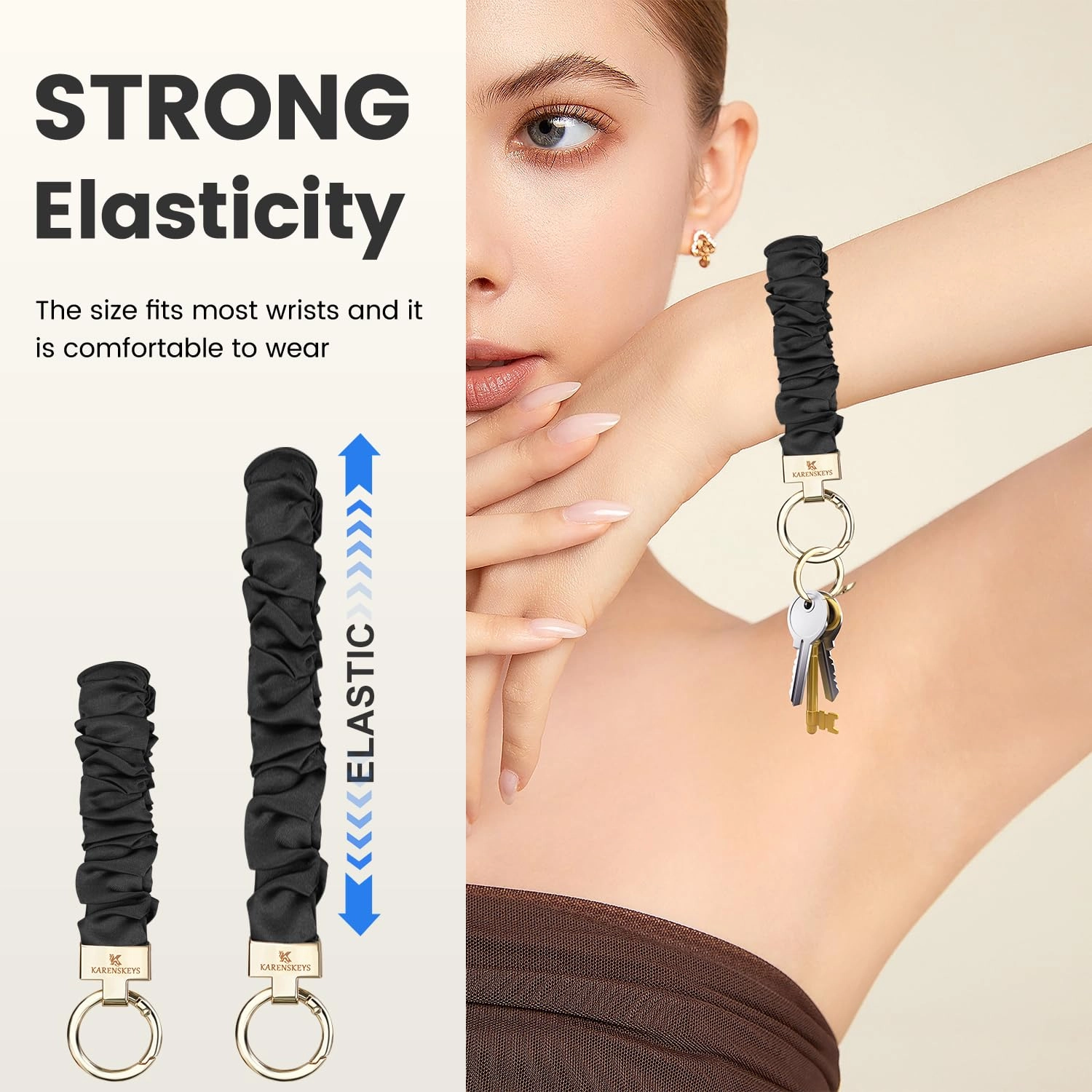 Scrunchie Keychain Wristlet - Colour