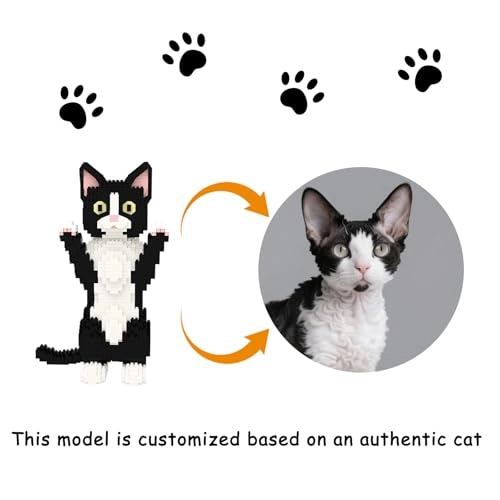 Micro Cat Building Blocks Toy Set - Devon Rex Cat 1227 pcs