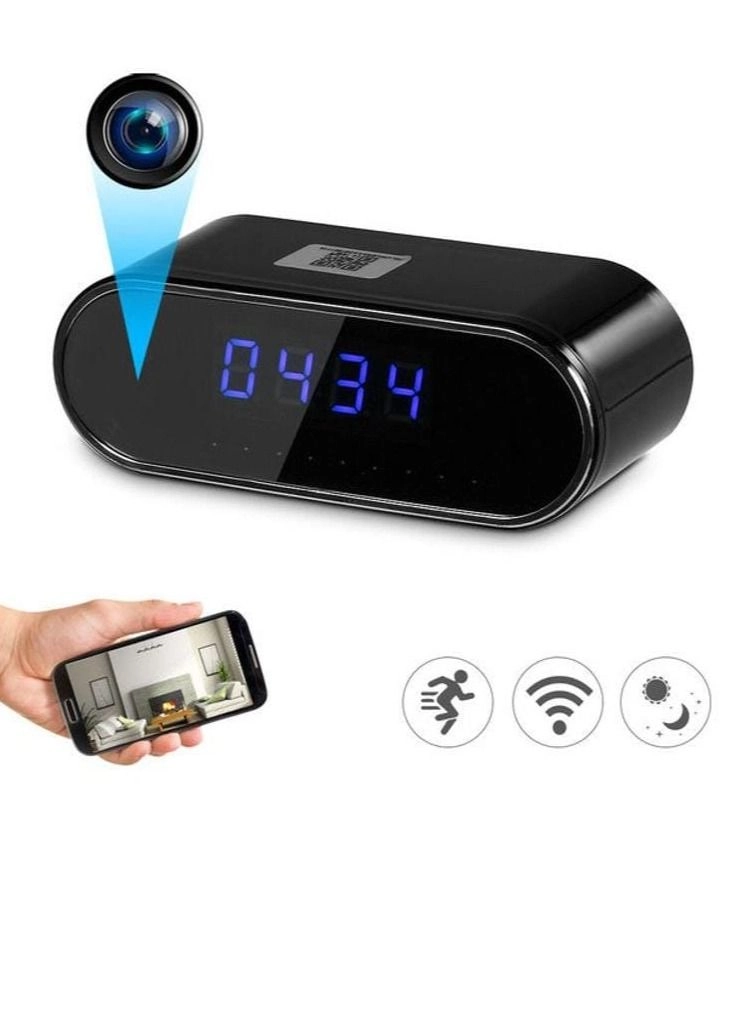 Wireless Hidden Spy Wifi Mini Camera Digital Table Clock - 1080P