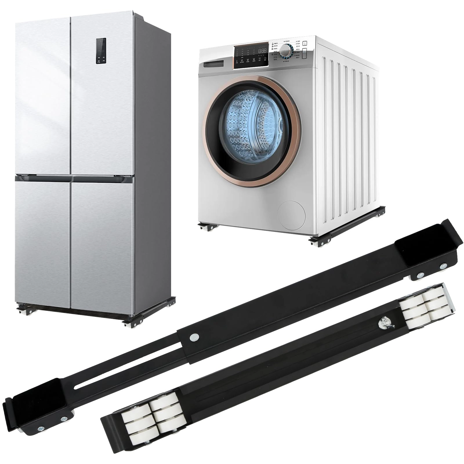 lemtrflo Extendable Appliance Rollers - 660 Pounds Black