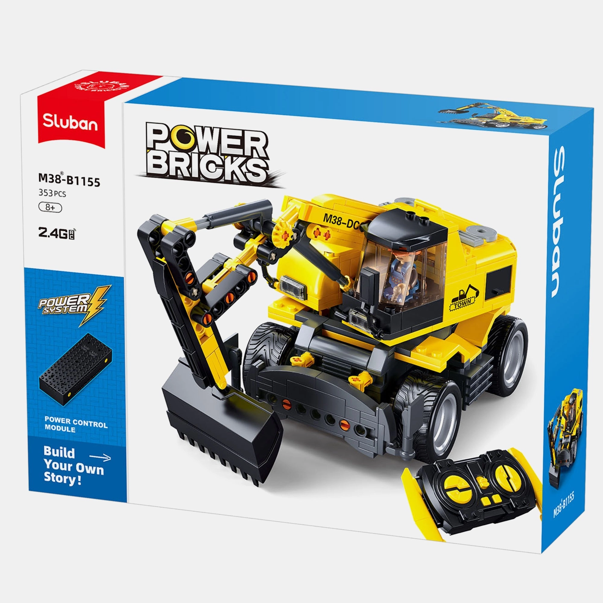 Sluban E7 Wheeled Excavator - 4WD 1 minifigure