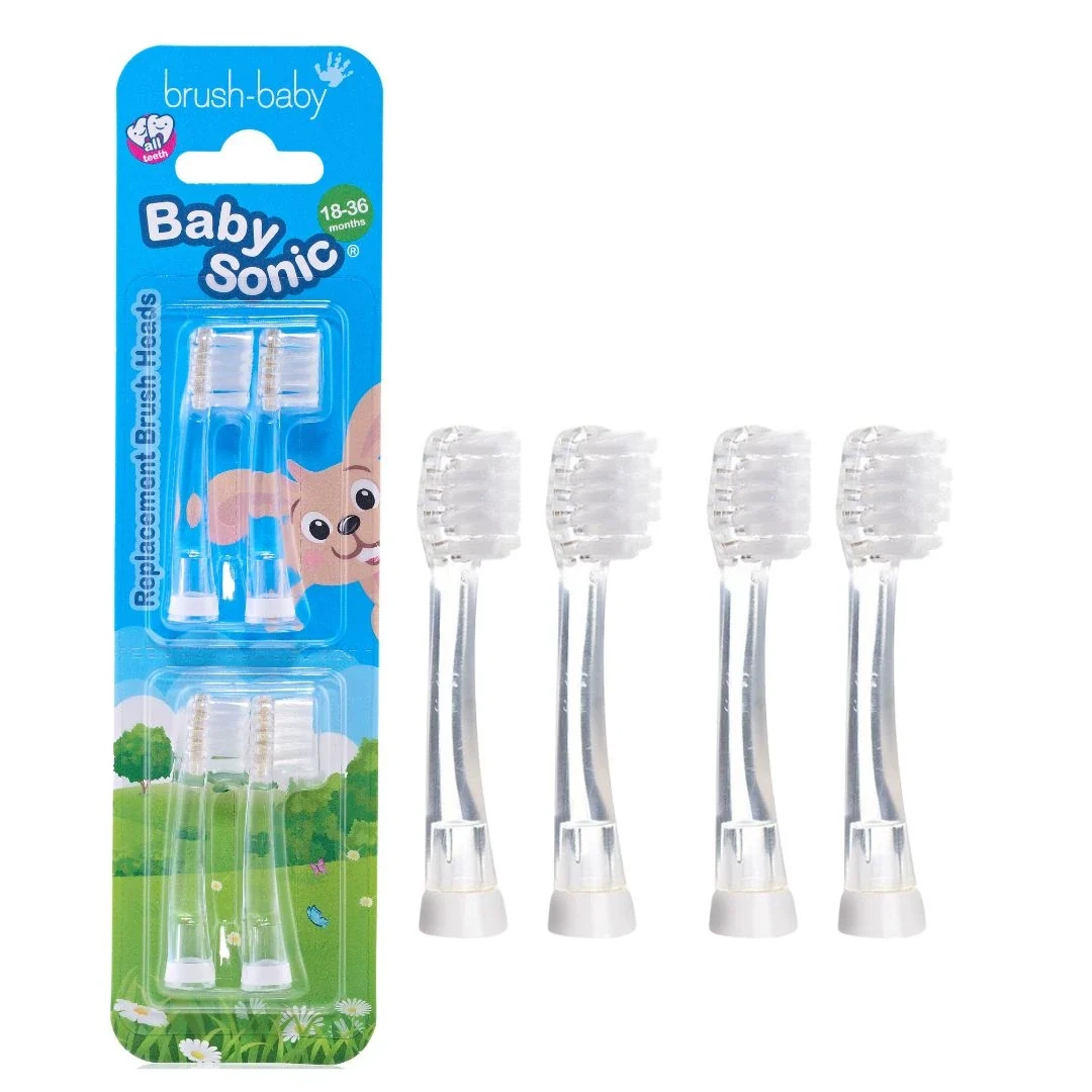 BrushBaby BabySonic Replacement Brush Heads - 18-36 months 4 Pack