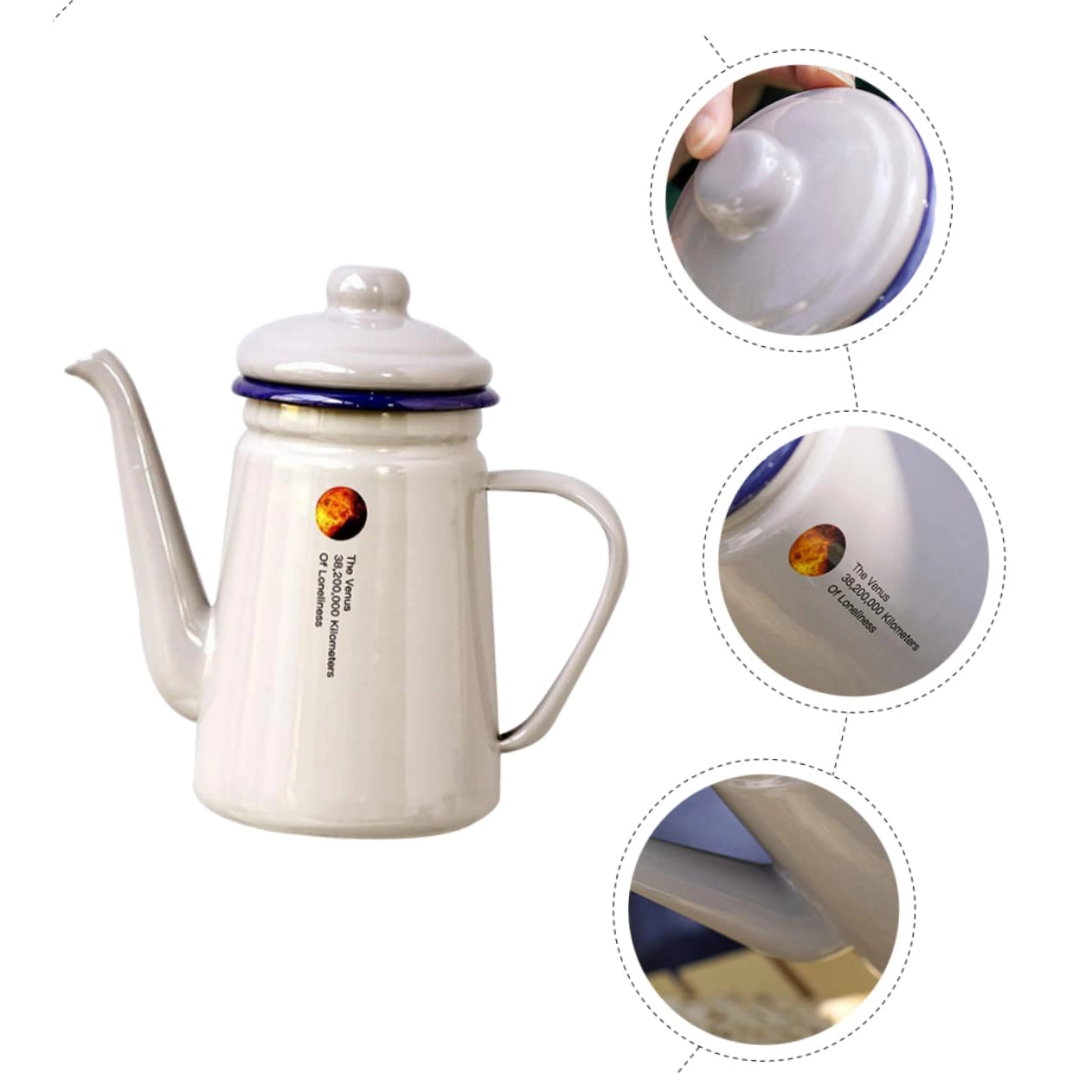 Tea Kettles - 1 x Enamel Kettle 1100ml