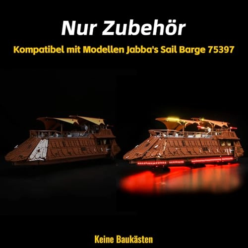 Jabba's Sail Barge - LED Light Set Compatible with 75397