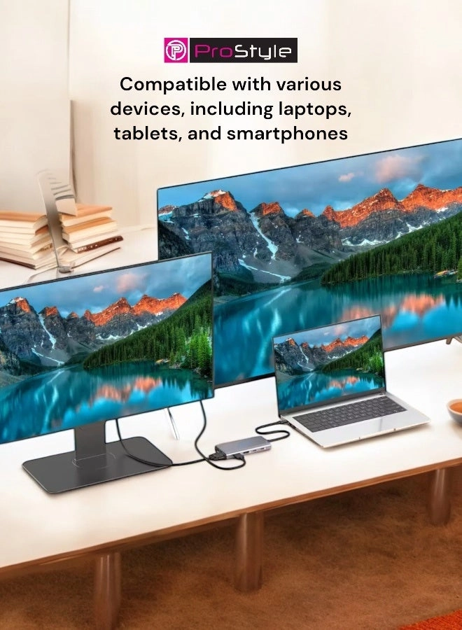 12-in-1 USB-C Hub - USB 3.0 HDMI Grey
