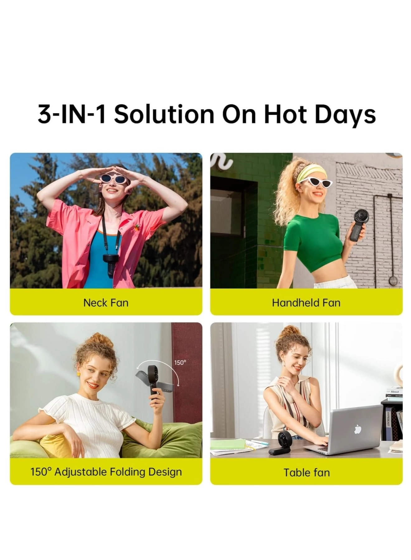 Portable Handheld Fan - 3 IN 1 Rechargeable LED Display