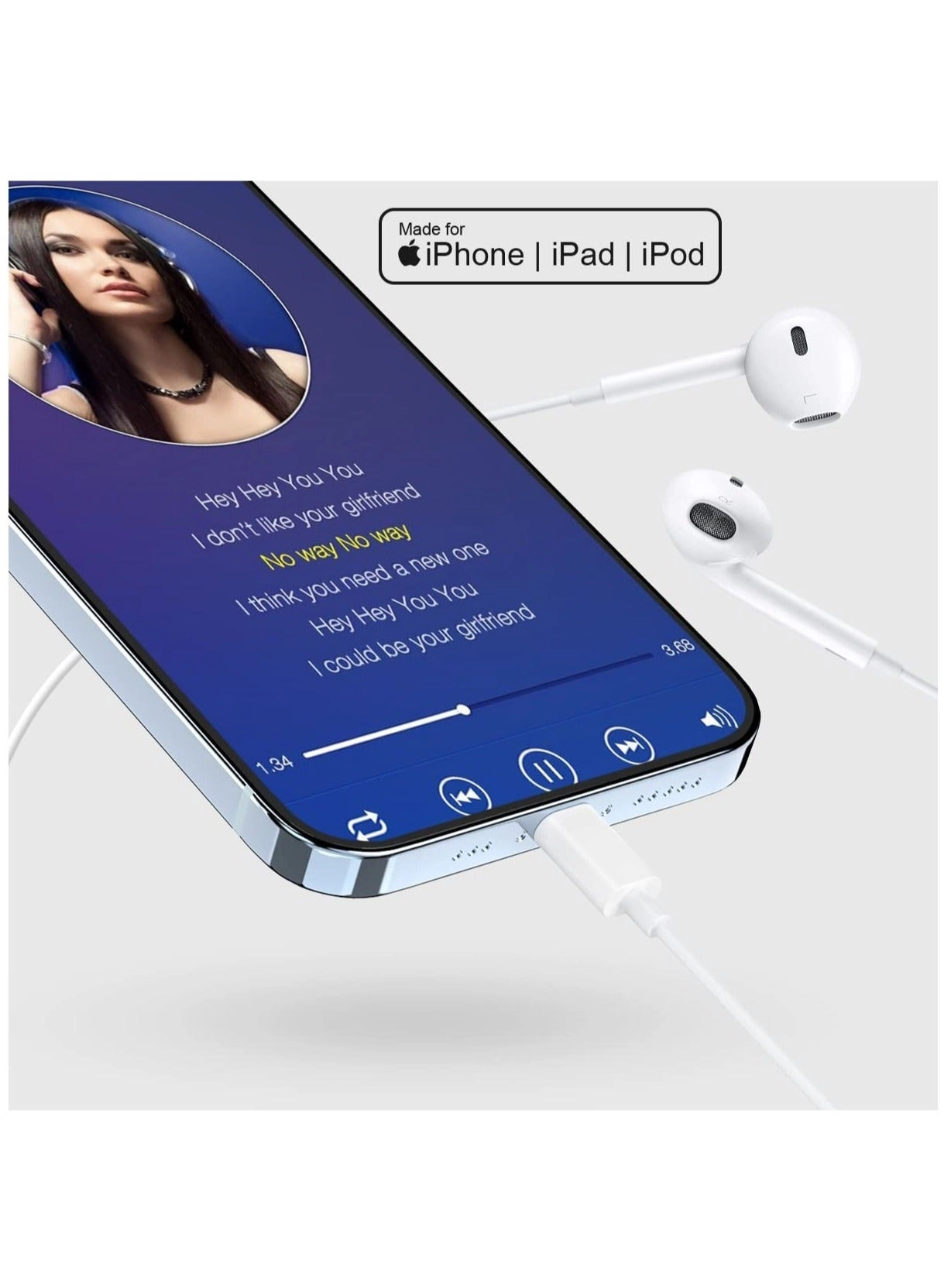 Lightning Headphone Wired Headset