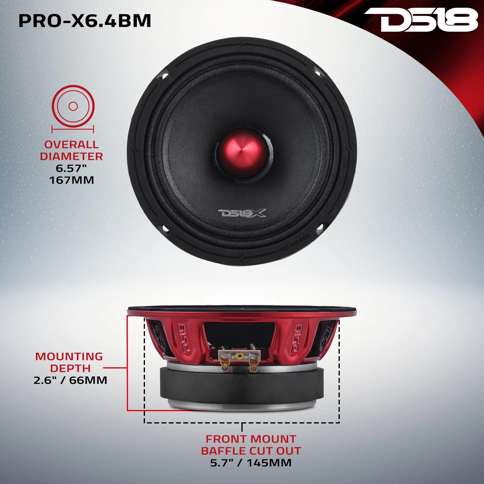 PRO-X6.4BM - 6.5" Midrange + PRO-TWX1ferrite - 1" Tweeters