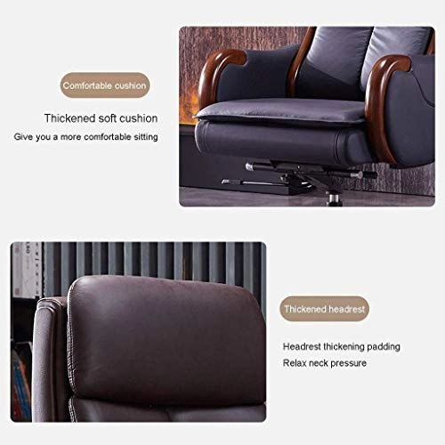 Desk Chair - PU Leather Brown High Back