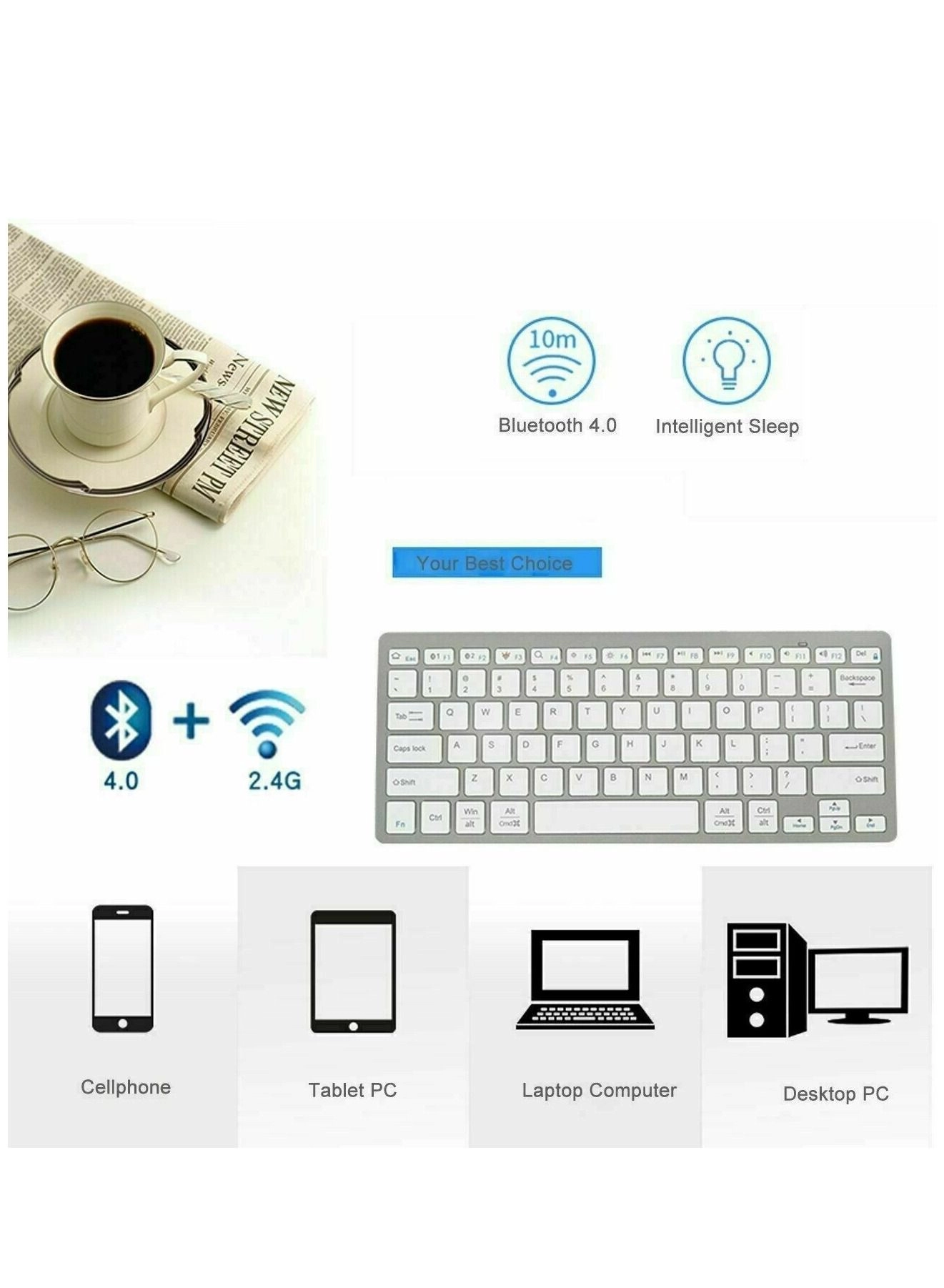 Mini wireless Bluetooth keyboard - EN Wireless