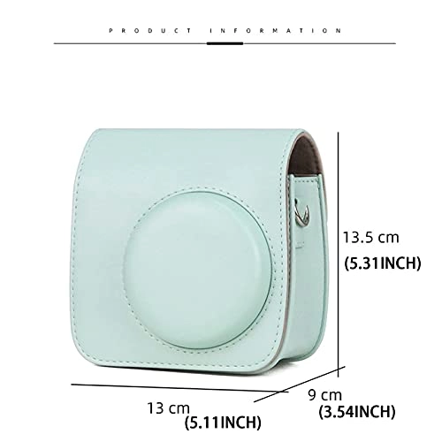 Transparent Crystal Camera Case - for Fujifilm Instax Mini 7+ + Adjustable Shoulder Strap + Stickers + Film Pocket Pictures Holder