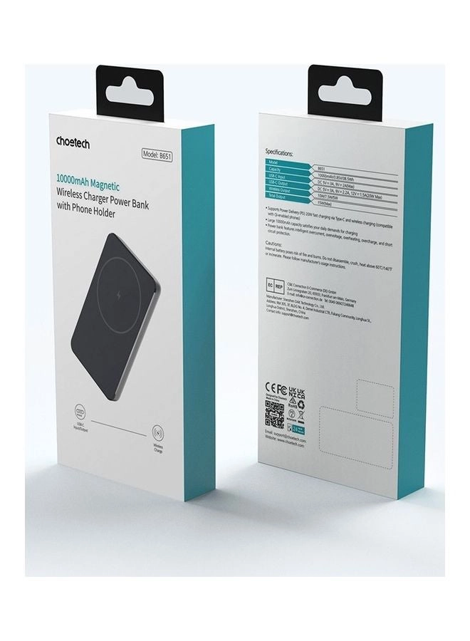 Magnetic Wireless Charger Power Bank - 10000 Watt-hour Wireless Charging